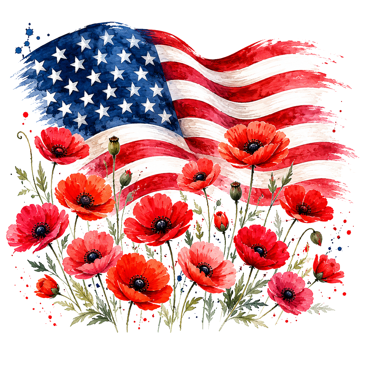 Patriotic Wildflower Flag™ Comfort Colors Graphic Tee