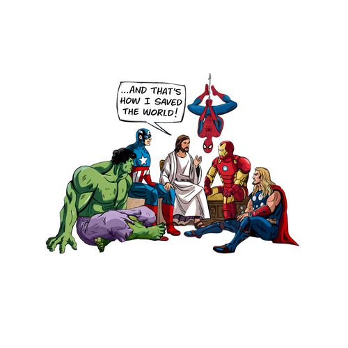Marvel Heroes & Jesus™ Comfort Colors Graphic Tee