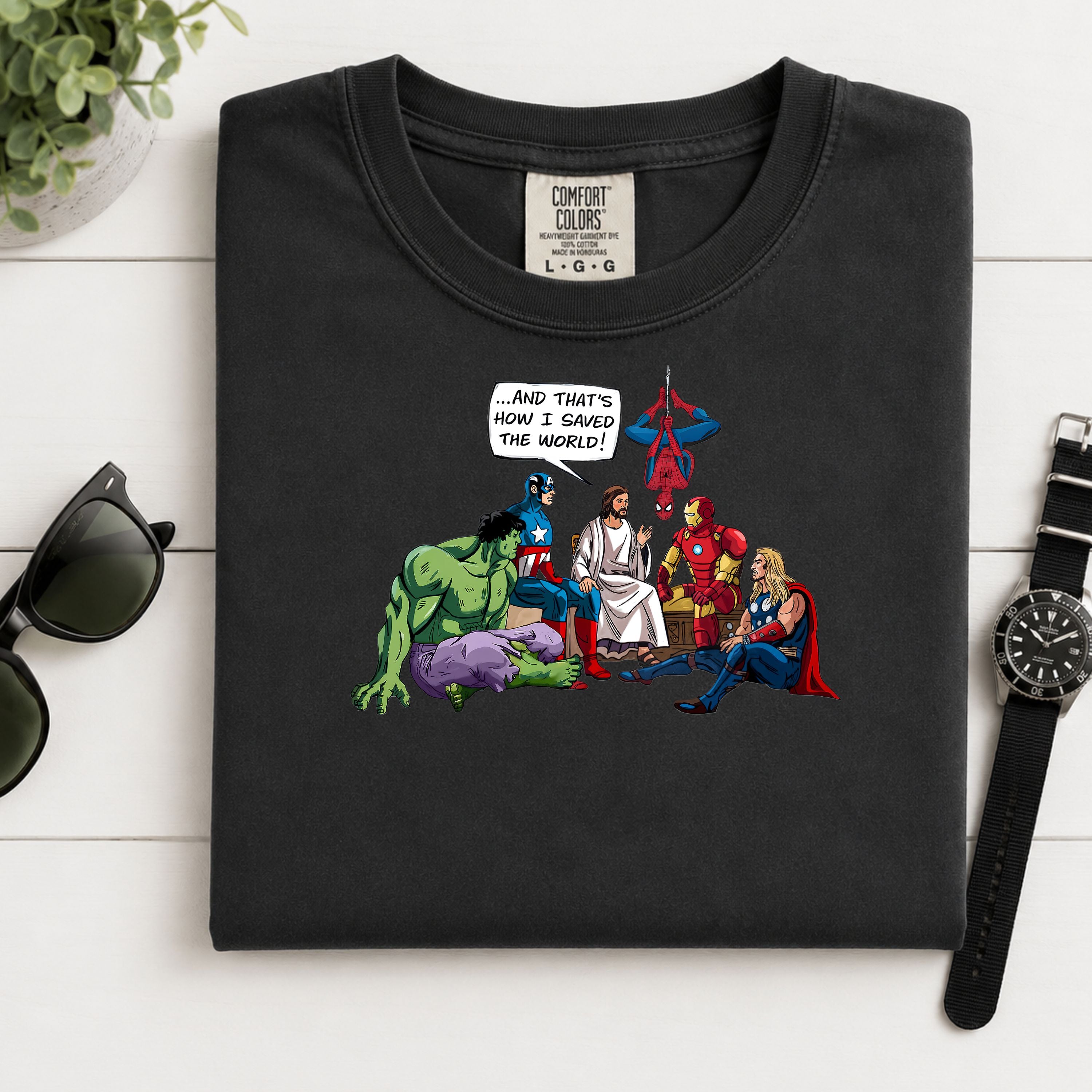 Marvel Heroes & Jesus™ Comfort Colors Graphic Tee